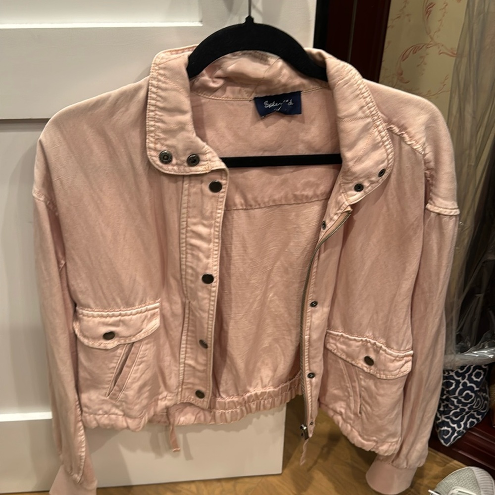 splendid pink denim jacket size small never worn